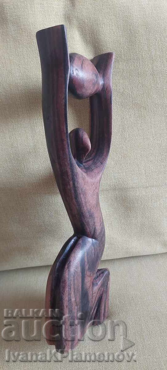 Sculptură în lemn masiv pentru cunoscători, excelentă, 30cm - 5