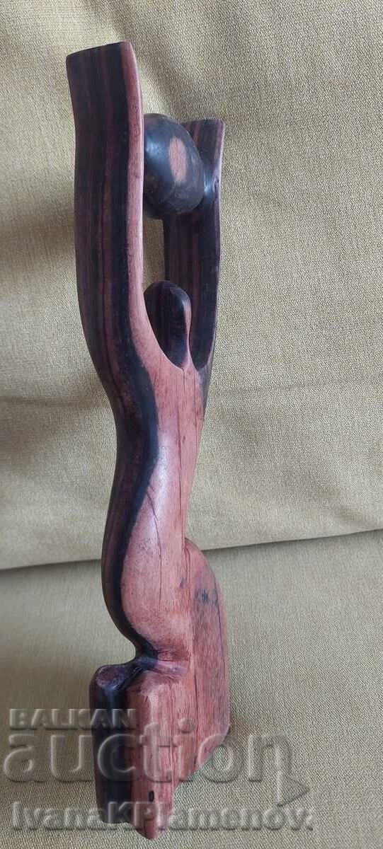 Sculptură în lemn masiv pentru cunoscători, excelentă, 30cm - 6