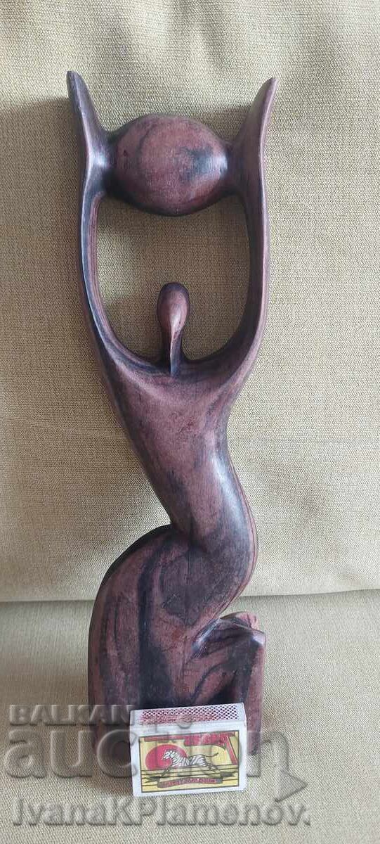 Sculptură în lemn masiv pentru cunoscători, excelentă, 30cm - 7