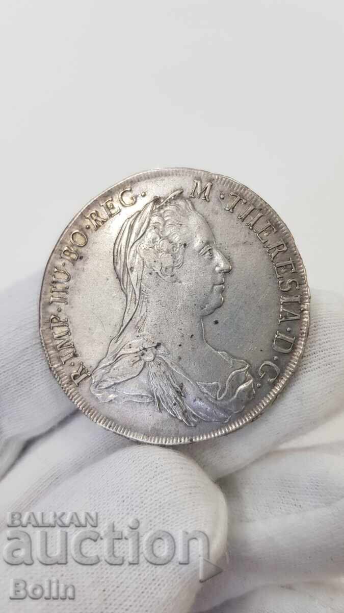 Monedă rară de argint Taler 1780 Maria Tereza A.H.G.S - 6