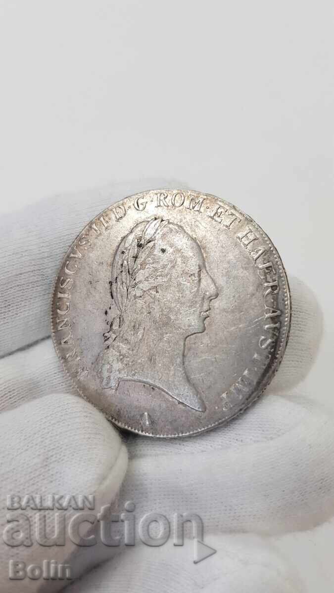 Σπάνιο ασημένιο νόμισμα Τάλερο Αυστρίας 1806 Φραγκίσκος Β' με τιμή 380.00 BGN | € 194.29