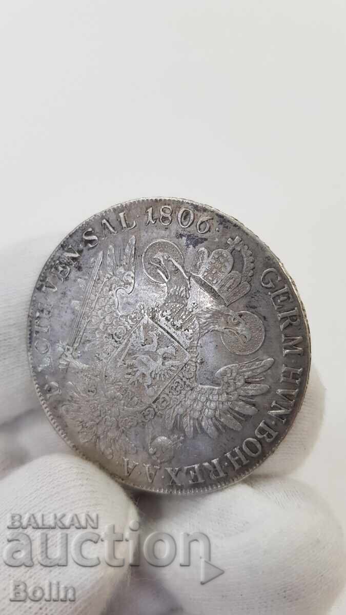 Σπάνιο ασημένιο νόμισμα Τάλερο Αυστρίας 1806 Φραγκίσκος Β' - 6