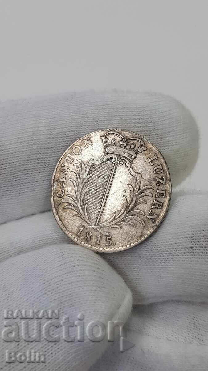 Ryadka ασημένια νομίσματα 5 BATZ 1815 Λουκέρνη Καντόνι Ελβετία με τιμή 190.00 BGN | € 97.15 Ryadka ασημένια νομίσματα 5 BATZ 1815 Λουκέρνη Καντόνι Ελβετία με τιμή 190.00 BGN | € 97.15