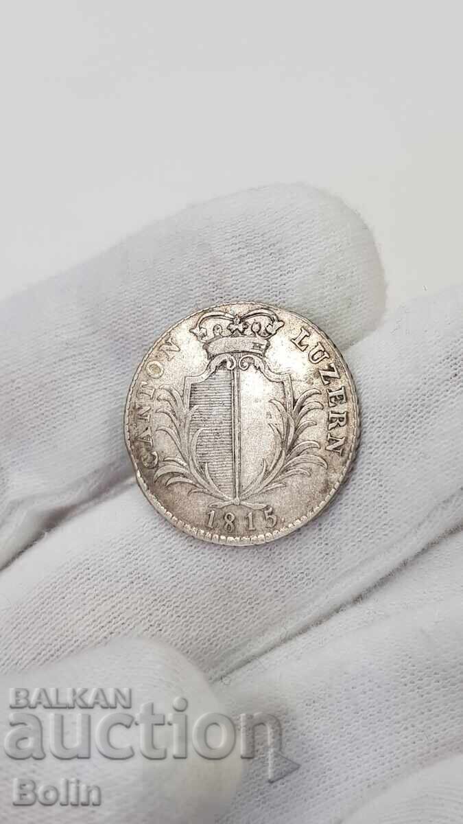 Παράδοση Ryadka ασημένια νομίσματα 5 BATZ 1815 Λουκέρνη Καντόνι Ελβετία Παράδοση Ryadka ασημένια νομίσματα 5 BATZ 1815 Λουκέρνη Καντόνι Ελβετία
