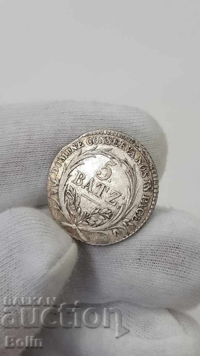 Ryadka ασημένια νομίσματα 5 BATZ 1815 Λουκέρνη Καντόνι Ελβετία - 5 Ryadka ασημένια νομίσματα 5 BATZ 1815 Λουκέρνη Καντόνι Ελβετία - 5
