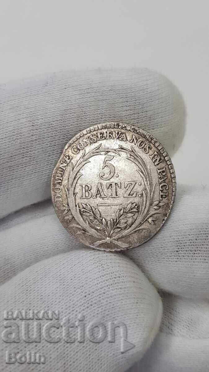 Ryadka ασημένια νομίσματα 5 BATZ 1815 Λουκέρνη Καντόνι Ελβετία Ryadka ασημένια νομίσματα 5 BATZ 1815 Λουκέρνη Καντόνι Ελβετία