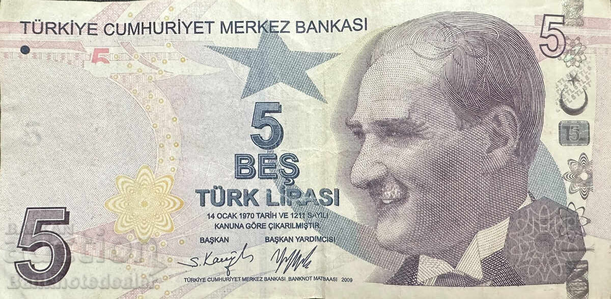 Turcia 5 Lire 1970 (2009) Pick 222 Ref 9472 Turcia 5 Lire 1970 (2009) Pick 222 Ref 9472