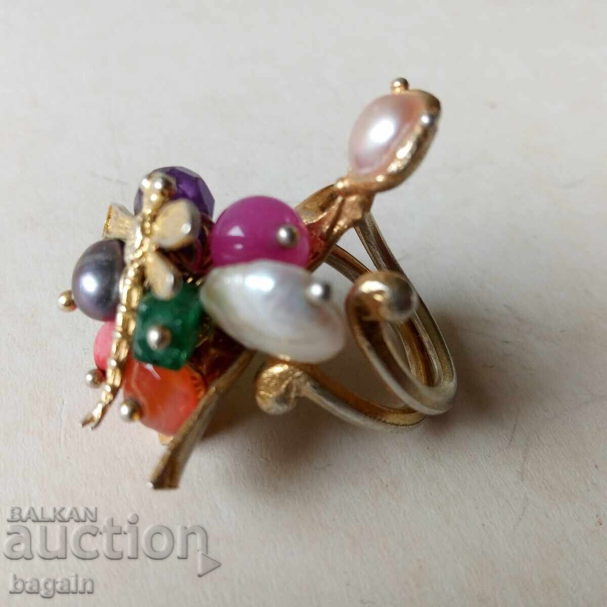Unique silver ring with gold plating with price 100.00 BGN | € 51.13