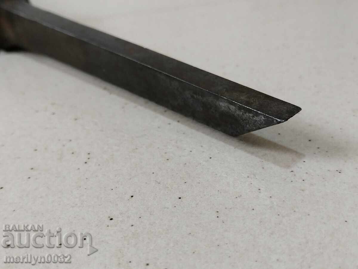 Παλιό μαρκαρισμένο σκαρπέλο για ξυλογλυπτική, ξυλουργικό εργαλείο - 6