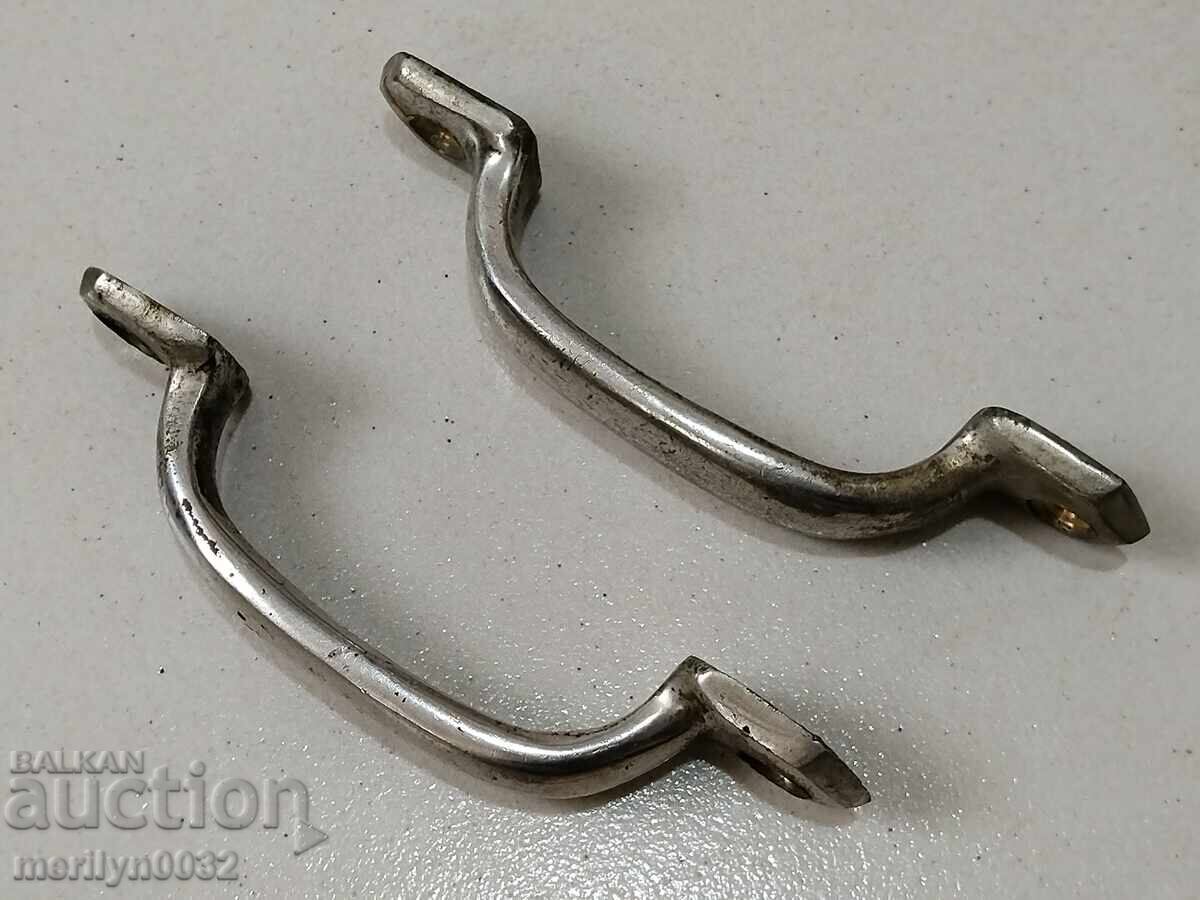 Bronze hardware, a pair of old safe handles - 7