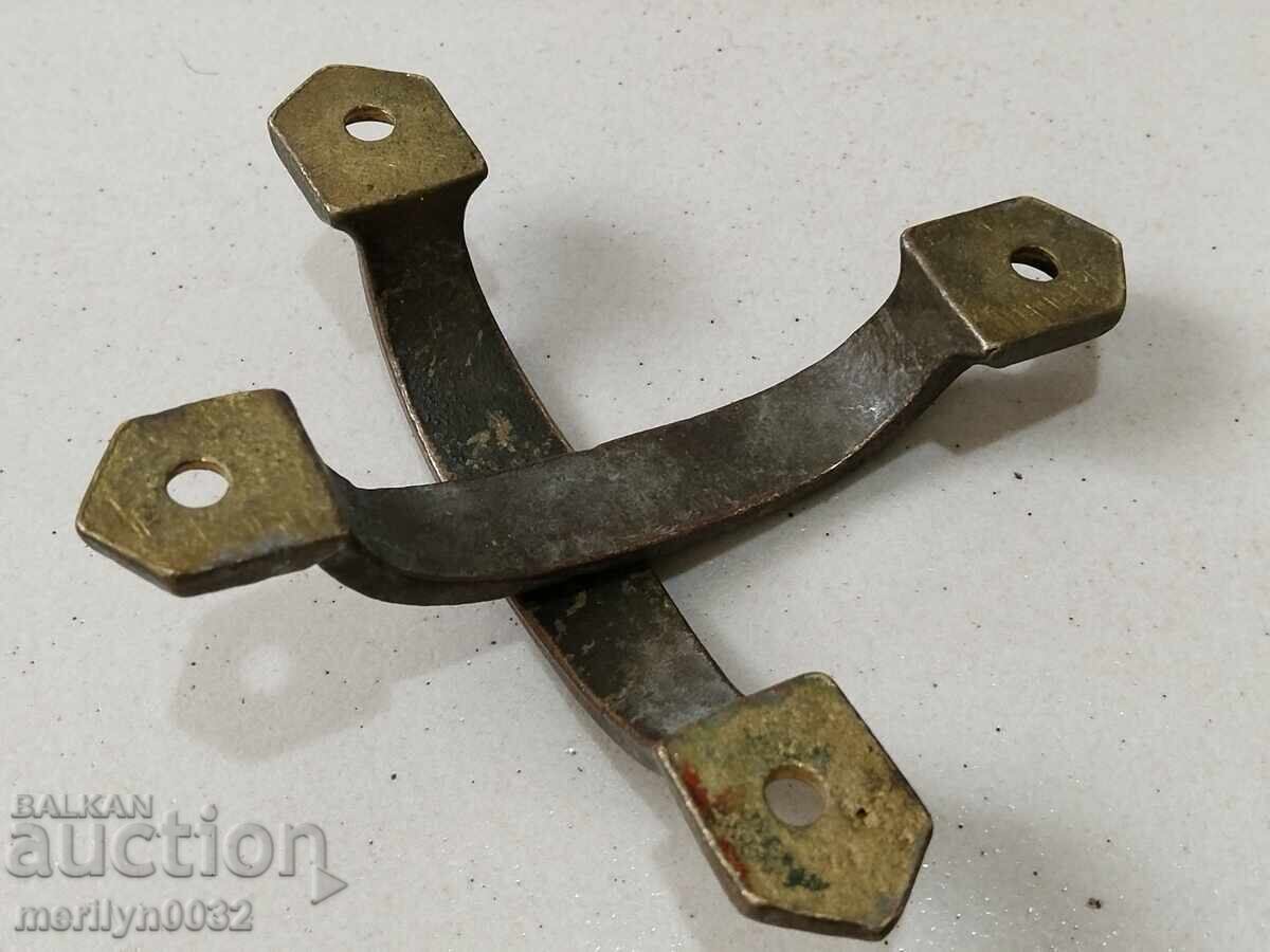 Bronze hardware, a pair of old safe handles - 6