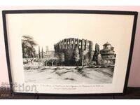 Ιταλική χαρακτική "Άποψη της Ρώμης" από τον Antonio Carbonati