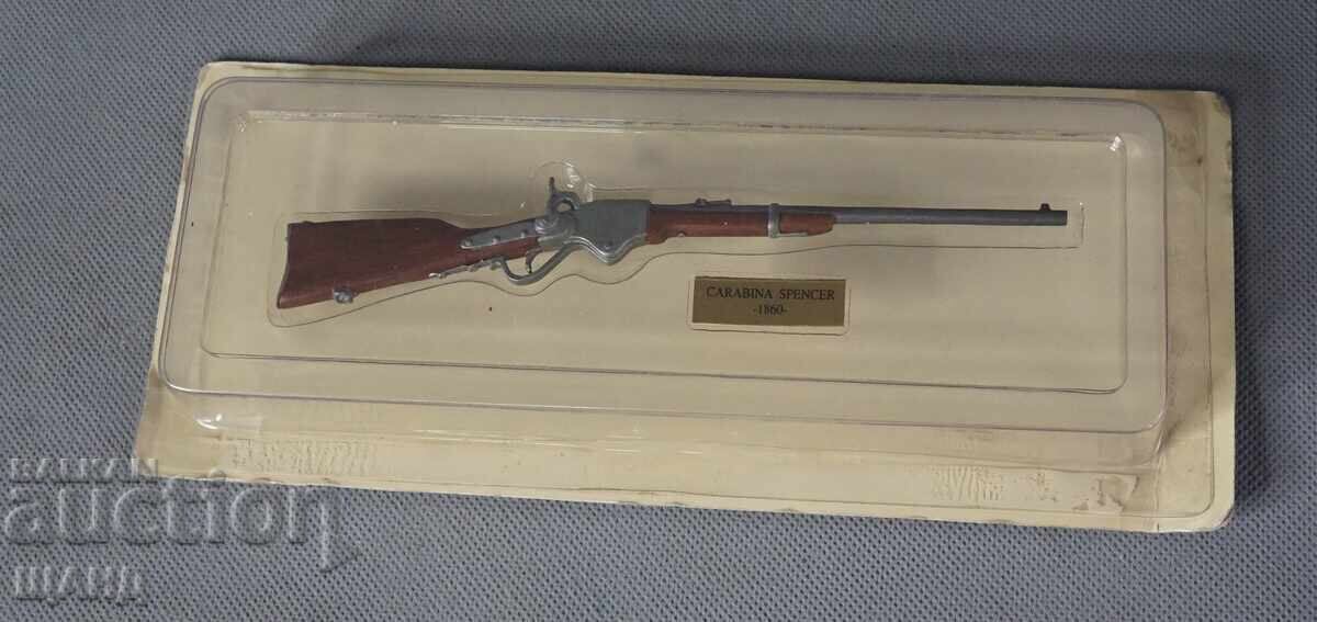 Умален метален Модел на пушка CARABINA SPENCER с кутия 1860 Умален метален Модел на пушка CARABINA SPENCER с кутия 1860