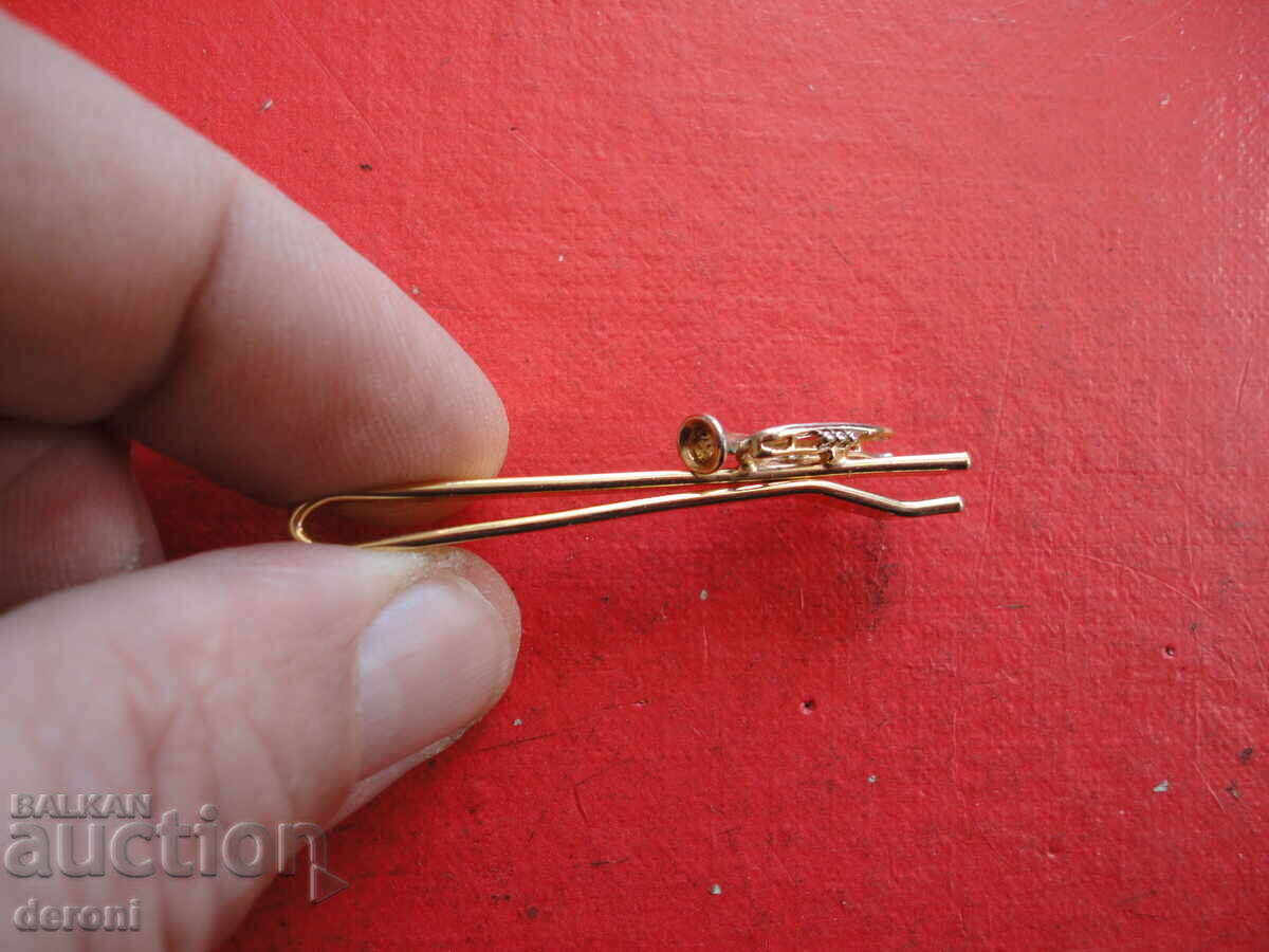 Επιχρυσωμένο κλιπ γραβάτας σωλήνα τρομπέτας - 6 Επιχρυσωμένο κλιπ γραβάτας σωλήνα τρομπέτας - 6