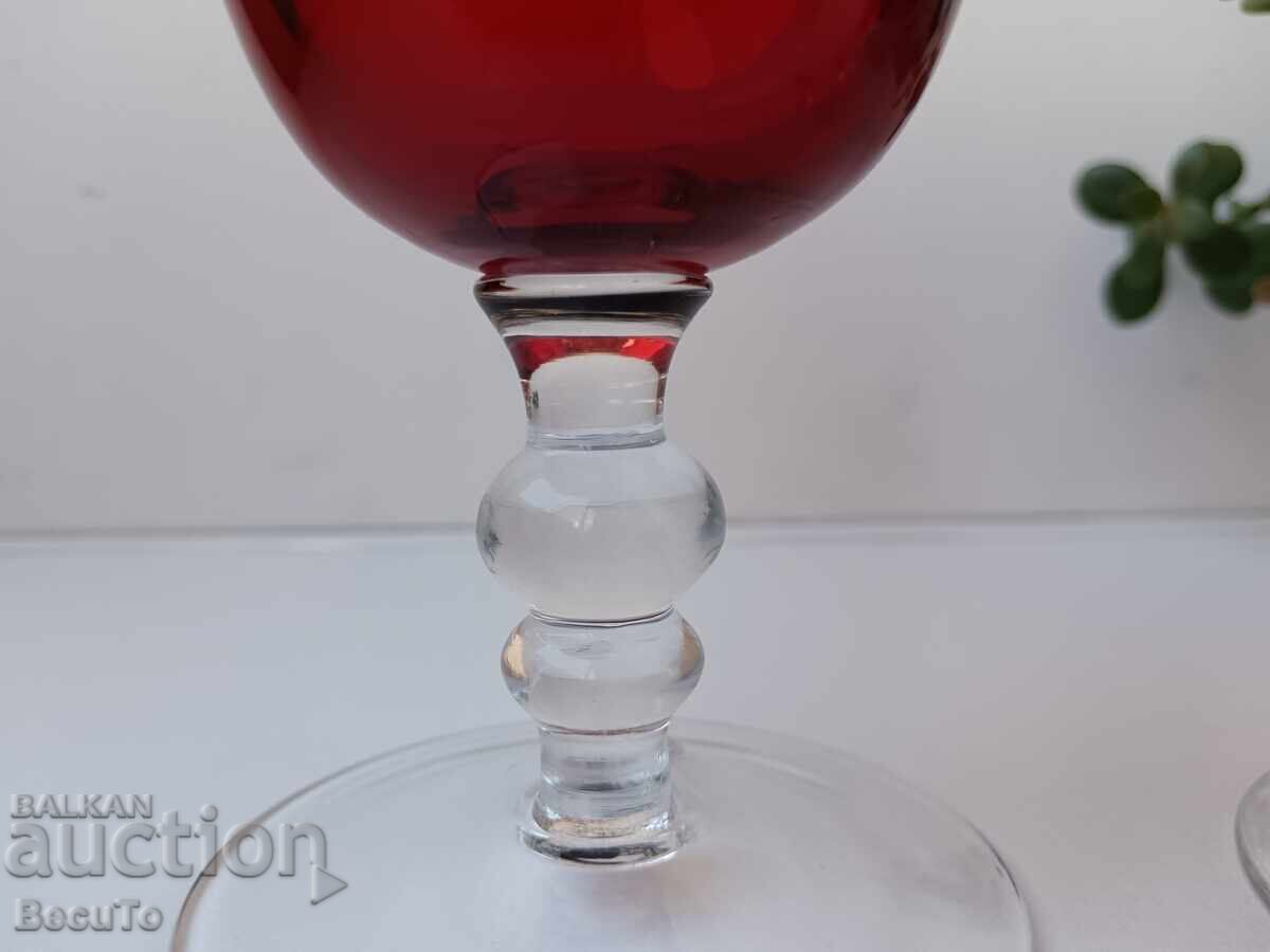 2 Red Cups, Handmade, Blown Glass, Marked - 5