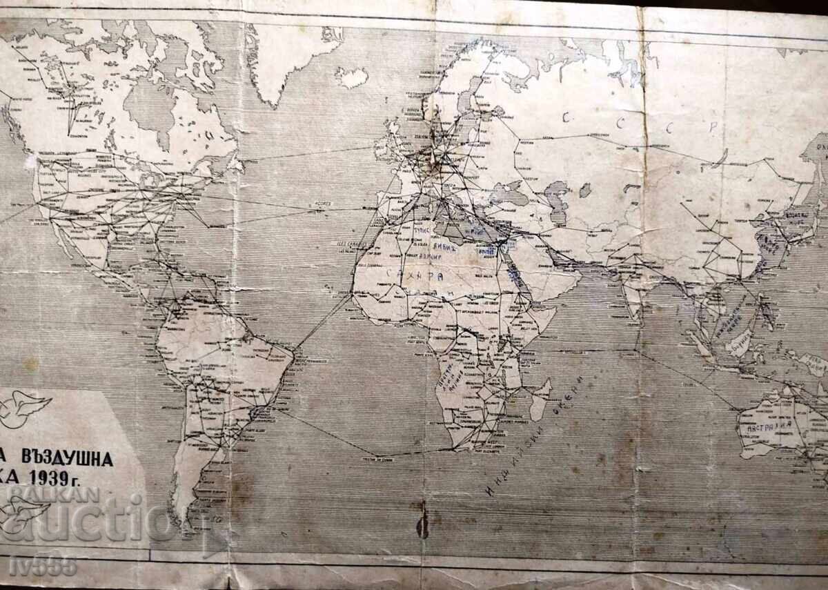 Livrarea VÂND HARTĂ VECHE A REȚELEI AERIENE MONDIALE DIN 1939 Livrarea VÂND HARTĂ VECHE A REȚELEI AERIENE MONDIALE DIN 1939