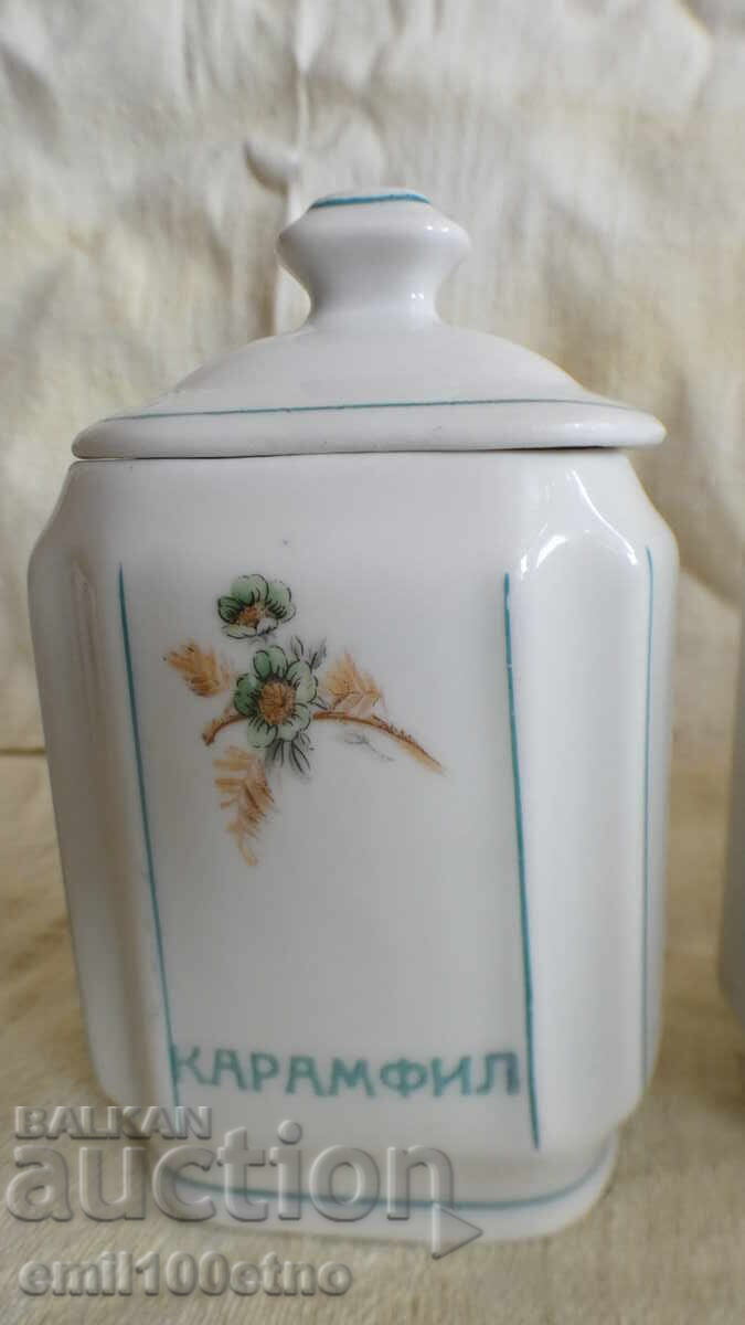 Spice boxes Cloves Tea Cinnamon old porcelain - 5