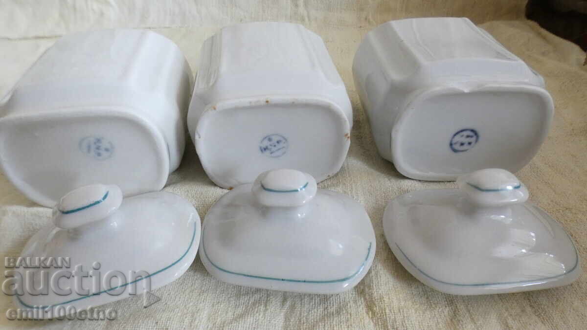 Spice boxes Cloves Tea Cinnamon old porcelain - 7