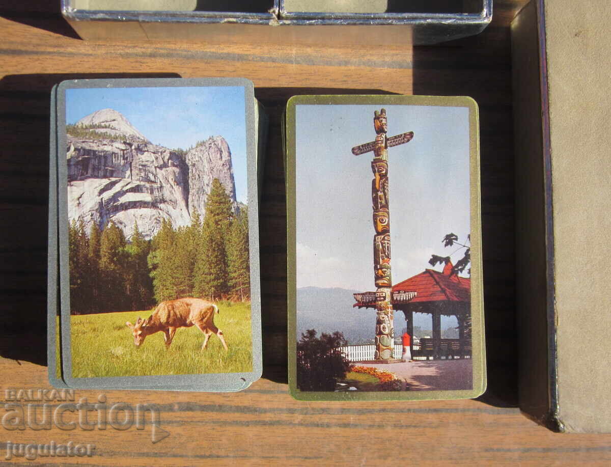 Old collectible playing cards, two decks in a box with price 20.00 BGN | € 10.23