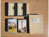 Παλιά συλλεκτικά χαρτιά για παιχνίδι, δύο τράπουλες σε κουτί