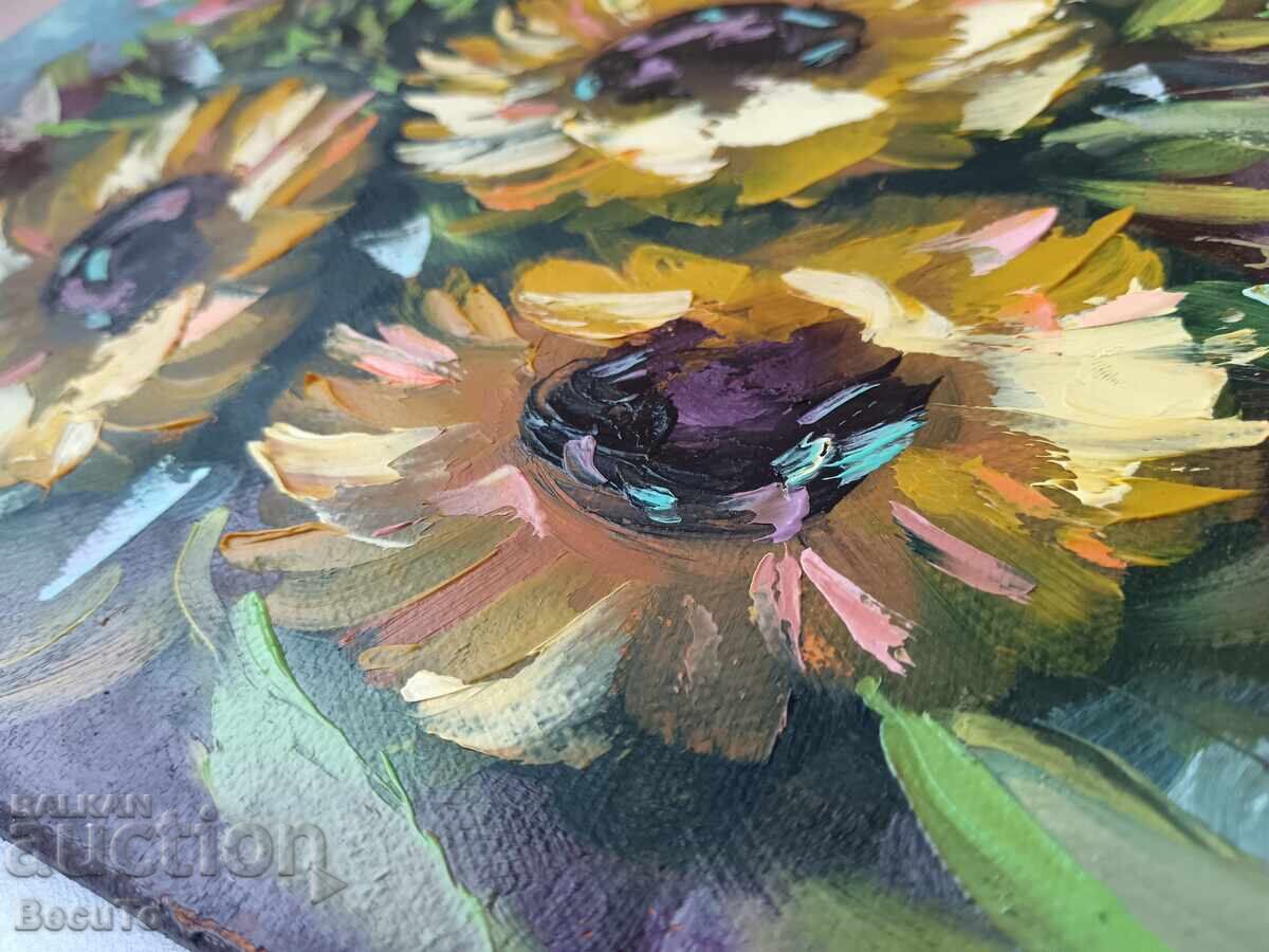 Доставка на Рисувана картина, маслени бои, слънчогледи, натюрморт, НОВА Доставка на Рисувана картина, маслени бои, слънчогледи, натюрморт, НОВА