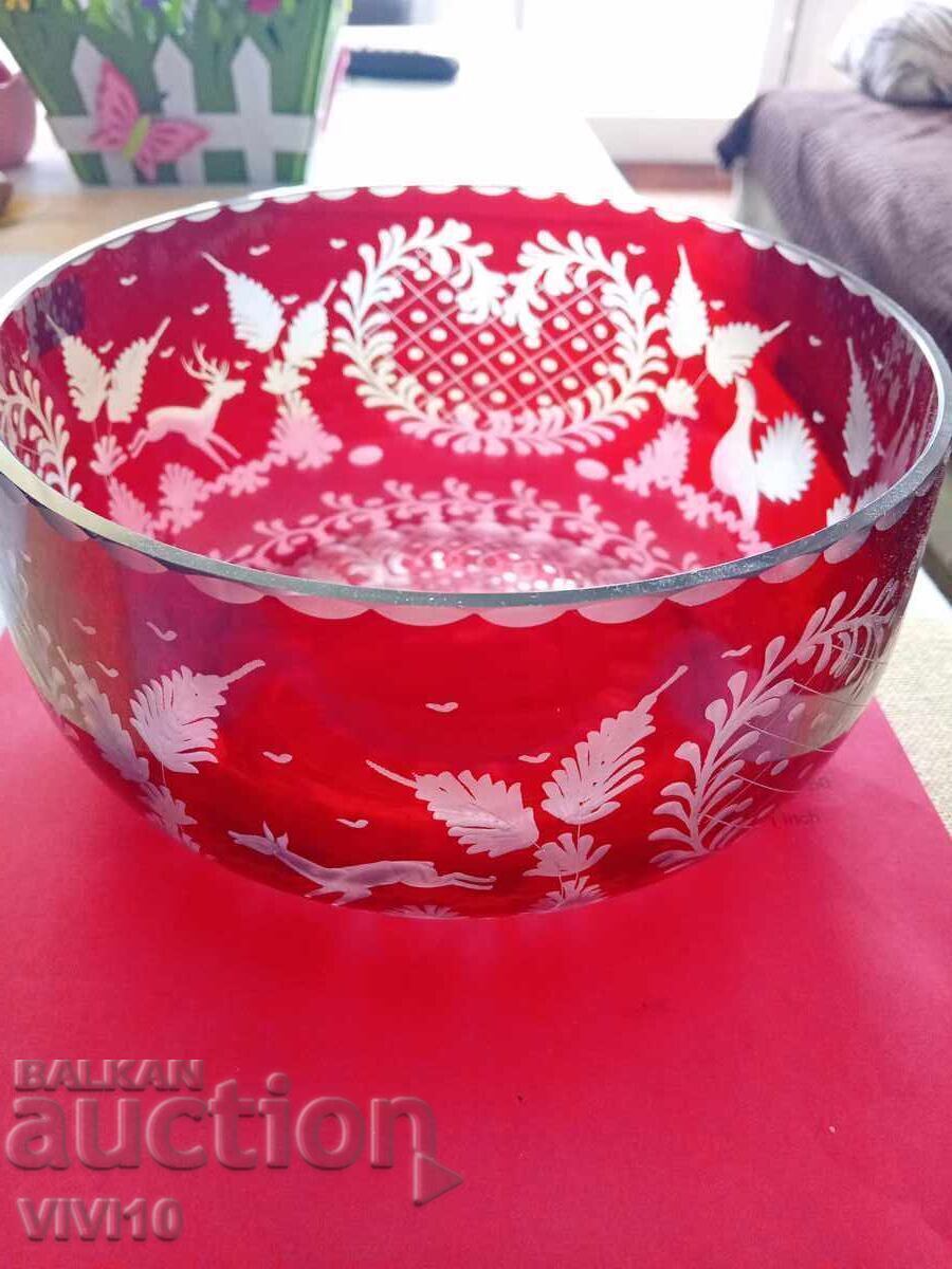 Кристална купа Бохемия 17 см