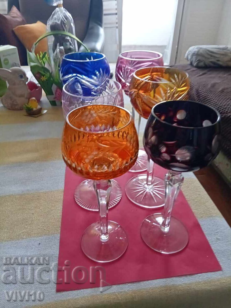 Κρυστάλλινα ποτήρια Βοημίας 6 τμχ