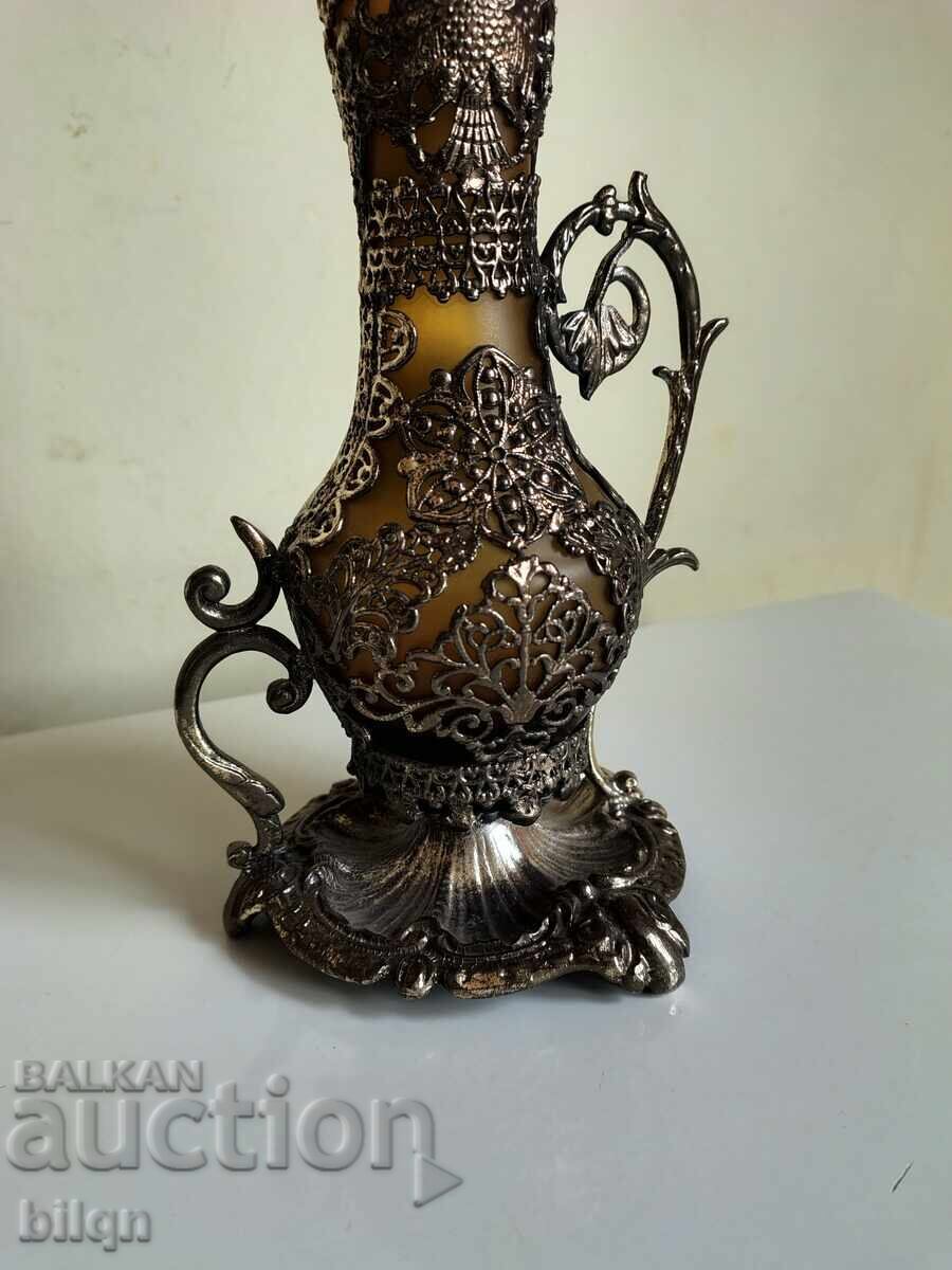 Auction Incredibly Beautiful Vessel With Silver-Plated Ornamentation Auction Incredibly Beautiful Vessel With Silver-Plated Ornamentation