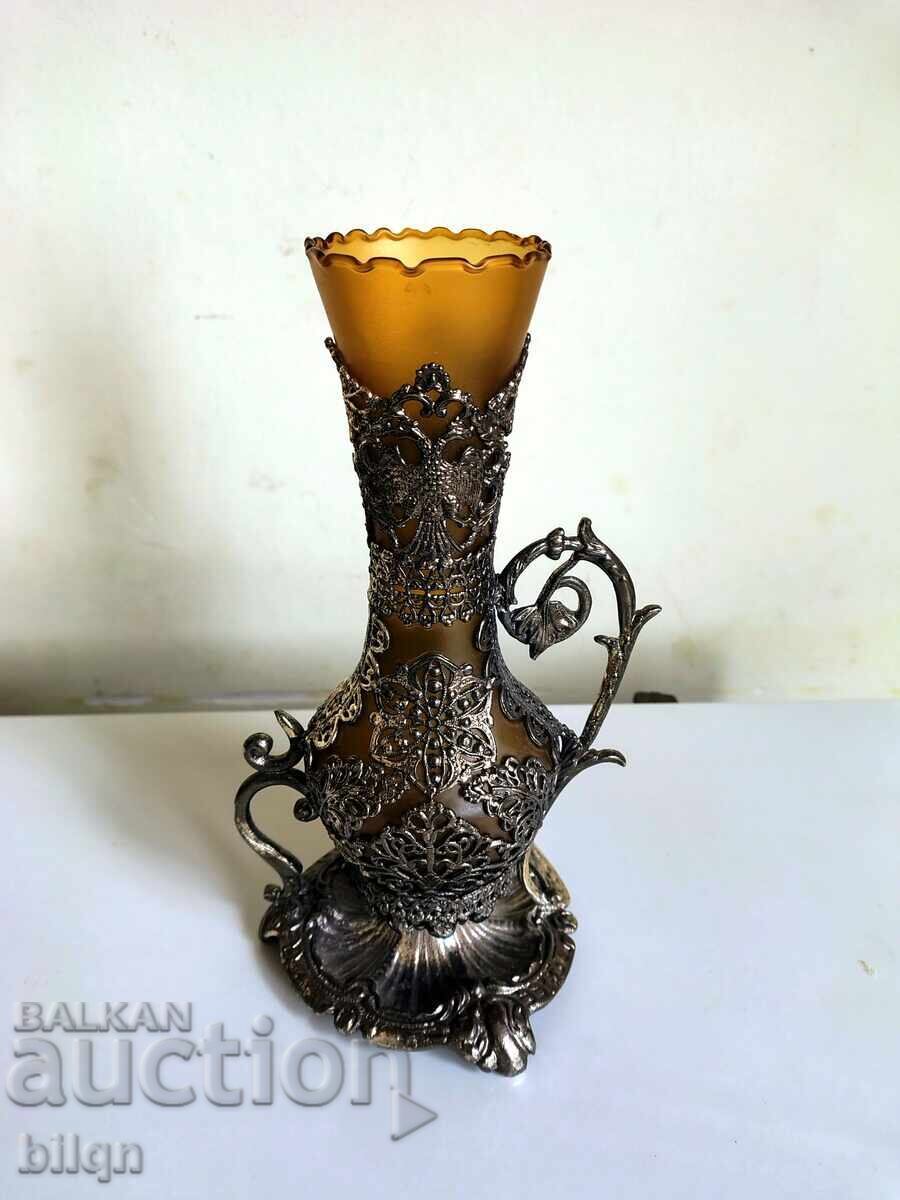 Incredibly Beautiful Vessel With Silver-Plated Ornamentation Incredibly Beautiful Vessel With Silver-Plated Ornamentation