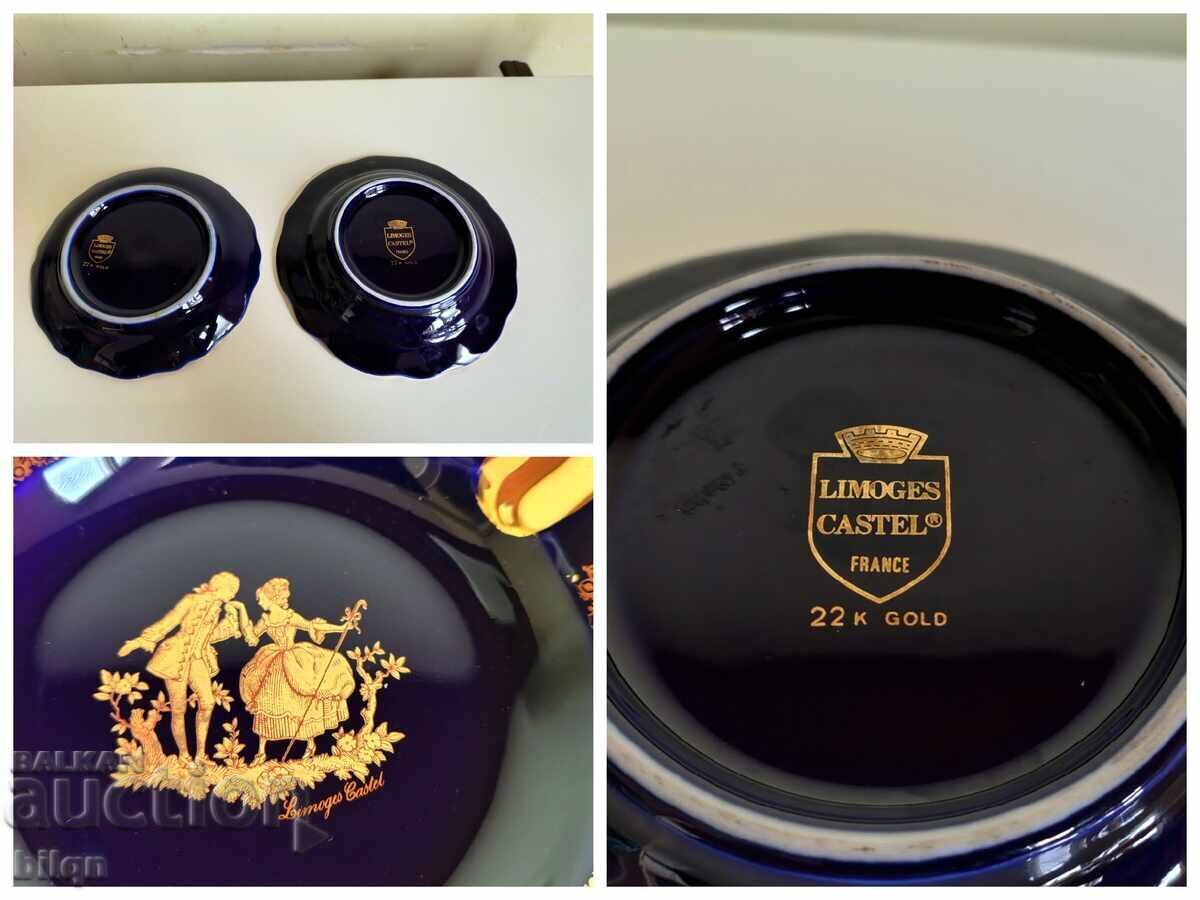Прекрасен Позлатен 22К Порцеланови Компликт-Лимож - 6