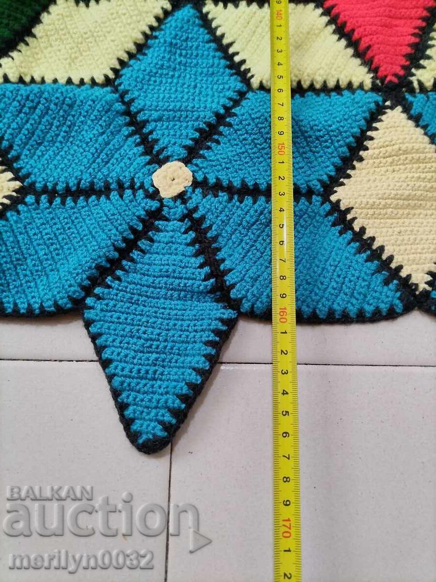 Παράδοση Παλιά βαμβακερή χειροποίητη πλεκτή κουβέρτα κάλυμμα κρεβατιού