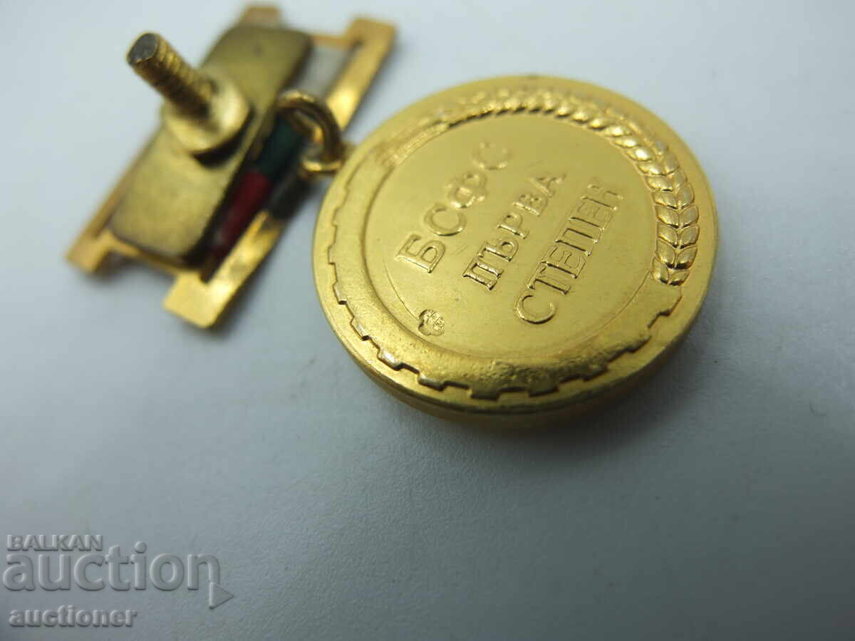 ЗЛАТНА ЗНАЧКА МЕДАЛ БСФС ПЪРВА СТЕПЕН 8 КАРАТОВО ЗЛАТО !!! - 7 ЗЛАТНА ЗНАЧКА МЕДАЛ БСФС ПЪРВА СТЕПЕН 8 КАРАТОВО ЗЛАТО !!! - 7