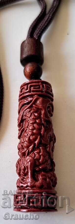 Auction Cinnabar amulet pendant with a secret compartment Auction Cinnabar amulet pendant with a secret compartment