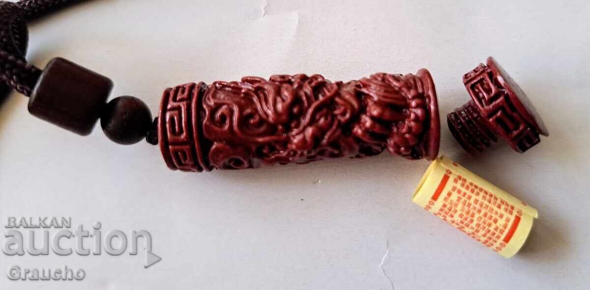 Cinnabar amulet pendant with a secret compartment - 5 Cinnabar amulet pendant with a secret compartment - 5