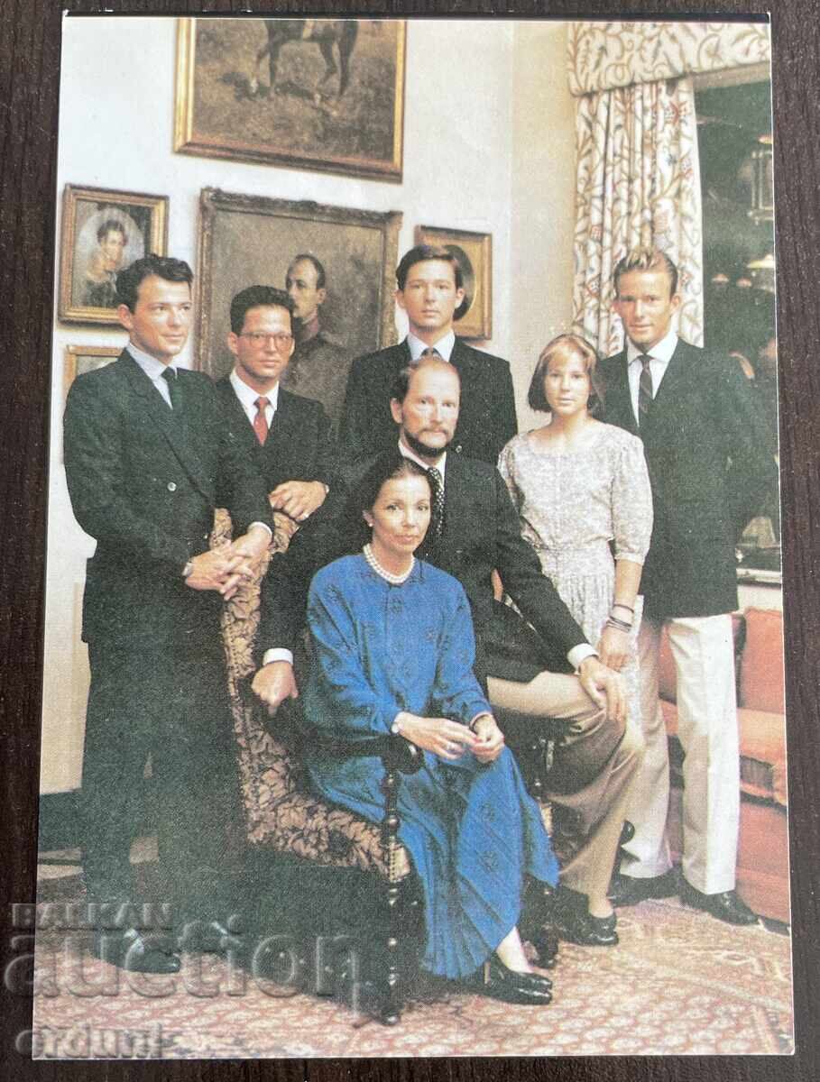 4954 Царство България картичка семейство на Цар Симеон II 90 4954 Царство България картичка семейство на Цар Симеон II 90