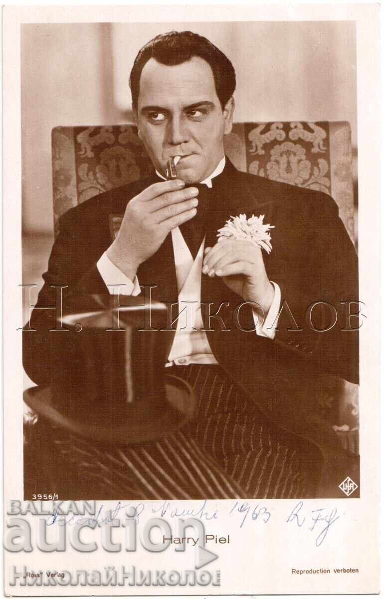 VECHE CĂRȚICĂ FILM ARTIST ACTOR HARRY PIEL D696