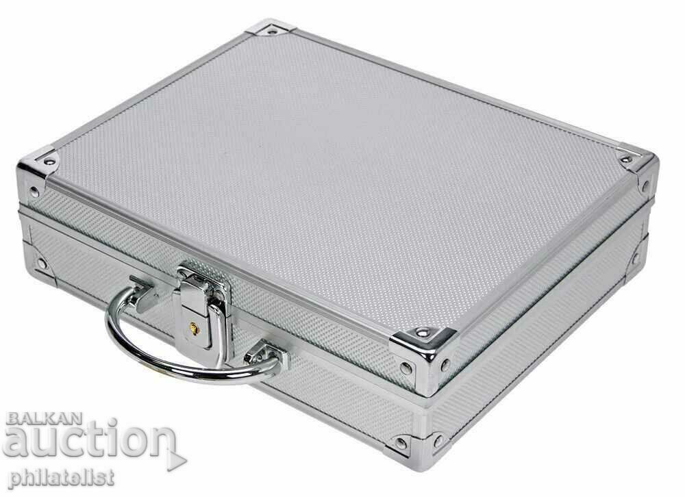 Carcasă din aluminiu SAFE 217 pentru 24 de monede certificate cu preț 71.00 BGN | € 36.30 Carcasă din aluminiu SAFE 217 pentru 24 de monede certificate cu preț 71.00 BGN | € 36.30