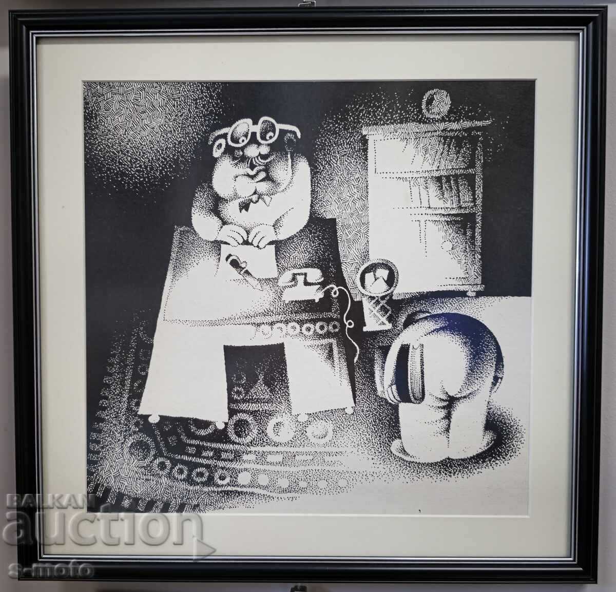 Παράδοση Μίλκο Ντίκοφ γραφικά, μικτές τεχνικές καρικατούρα Παράδοση Μίλκο Ντίκοφ γραφικά, μικτές τεχνικές καρικατούρα