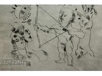 Иван Газдов графика суха игла фигури