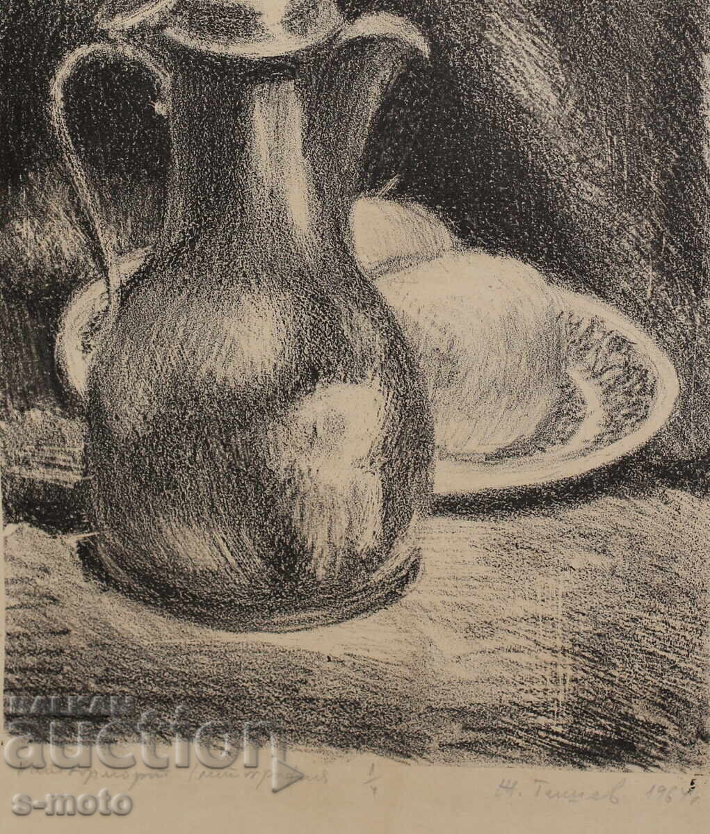 Доставка на Живко Тишев графика 1964г. Натюрморт