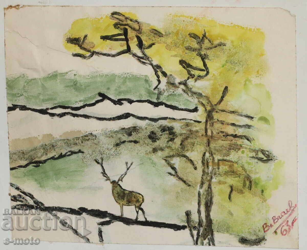 Аукцион Владимир Вичев акварел пейзаж 1963г. Аукцион Владимир Вичев акварел пейзаж 1963г.