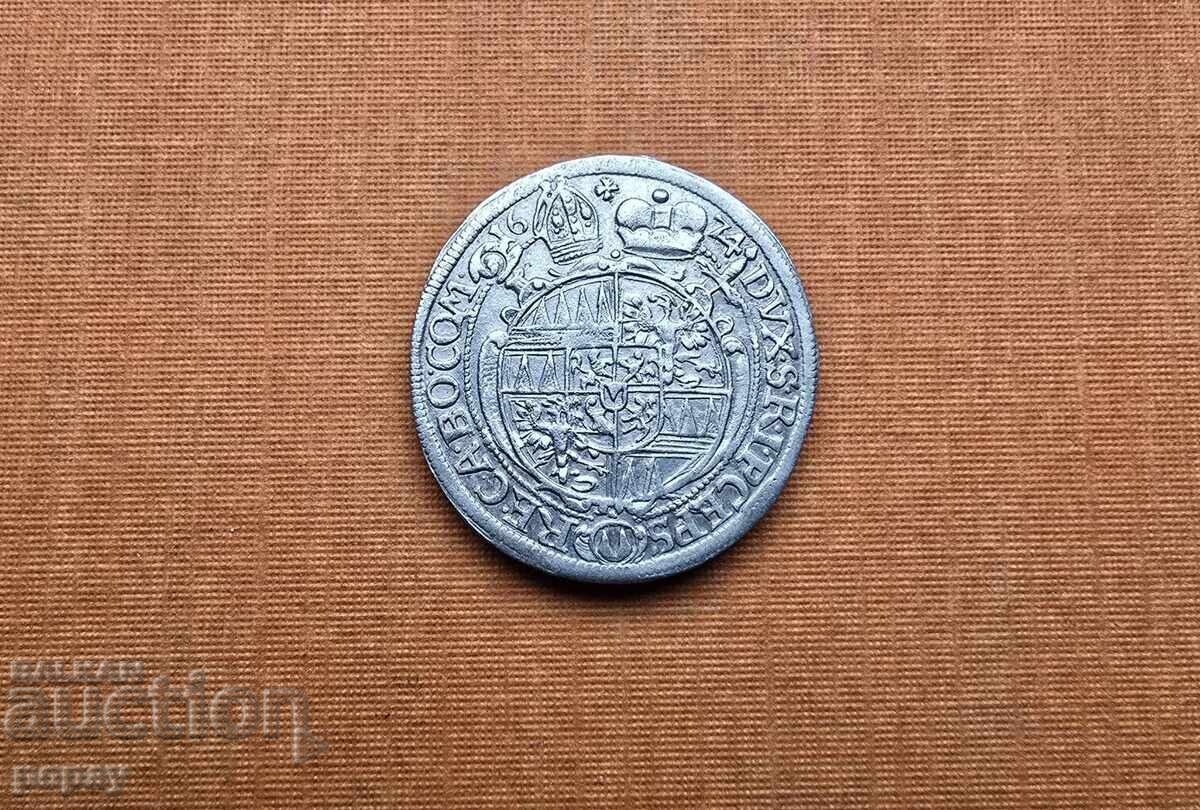 Carol al II-lea de Liechtenstein, 6 Kreuzer 1674 - 5