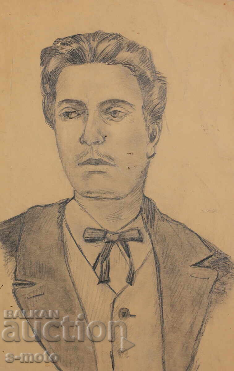 Ναντέζντα Κάντσεβα, μολύβι πορτρέτο του Βασίλ Λέφσκι με τιμή 350.00 BGN | € 178.95 Ναντέζντα Κάντσεβα, μολύβι πορτρέτο του Βασίλ Λέφσκι με τιμή 350.00 BGN | € 178.95