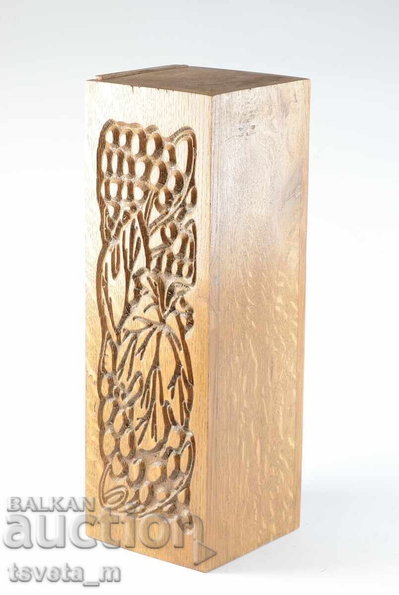 Auction Wooden box with walnut carving Auction Wooden box with walnut carving