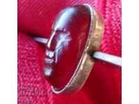 Καμέα του Μουσολίνι. Ασημένια καρφίτσα