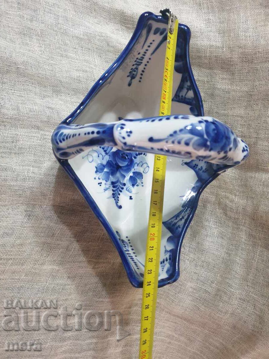 Delivery of Porcelain author's bonbonniere, fruit bowl, basket Gzhel