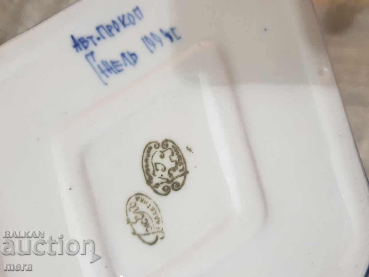 Porcelain author's bonbonniere, fruit bowl, basket Gzhel - 7