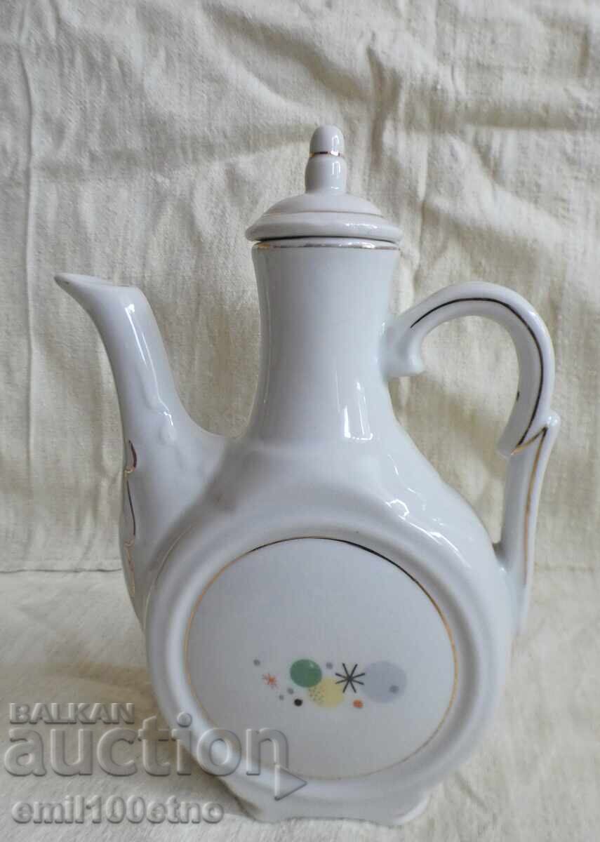 Jug with a lid, old Bulgarian porcelain, Bouquet, Novi Pazar with price 17.00 BGN | € 8.69