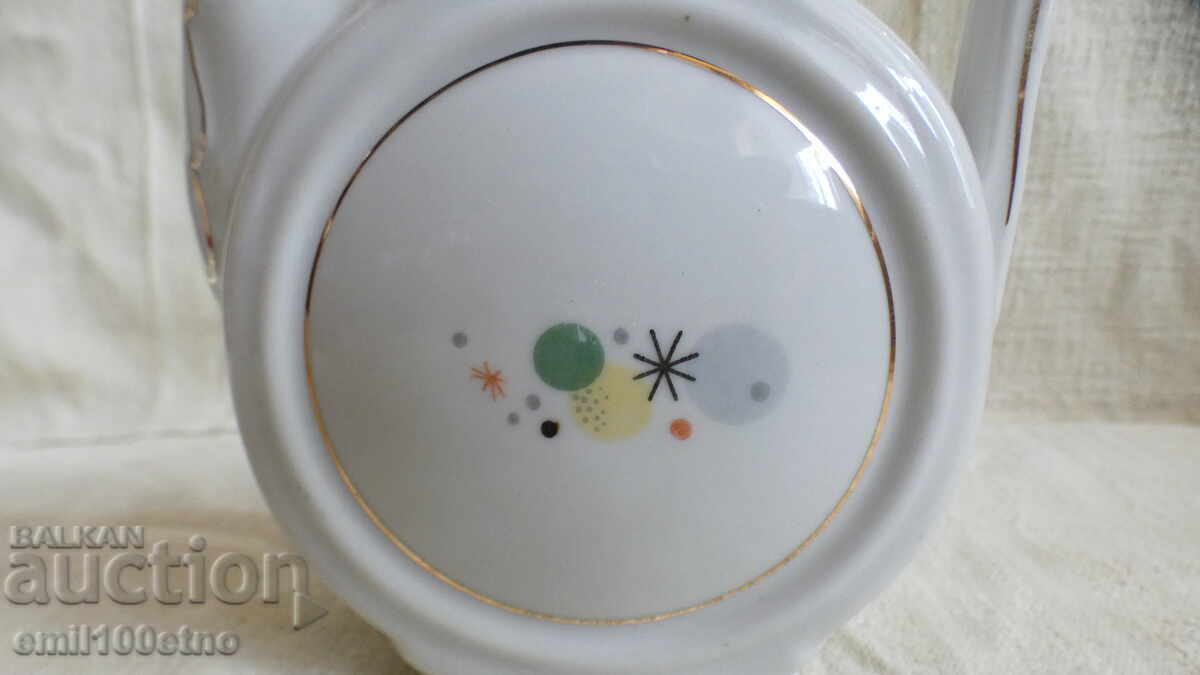 Auction  Jug with a lid, old Bulgarian porcelain, Bouquet, Novi Pazar