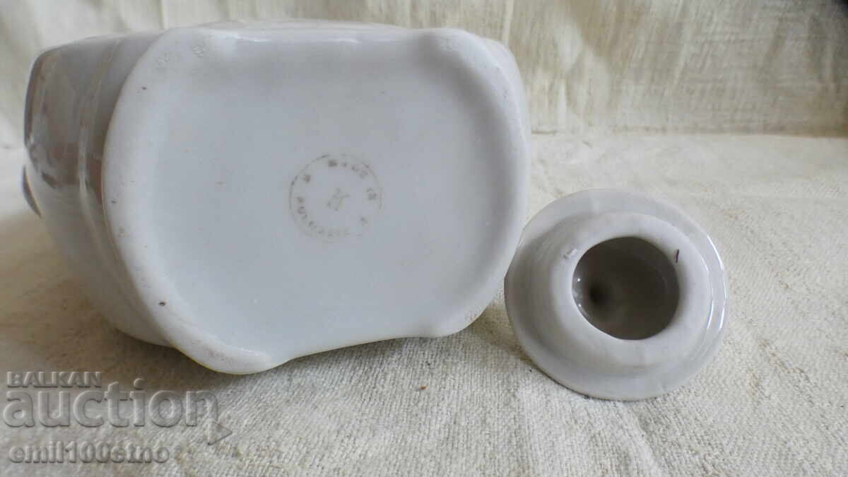 Jug with a lid, old Bulgarian porcelain, Bouquet, Novi Pazar - 6